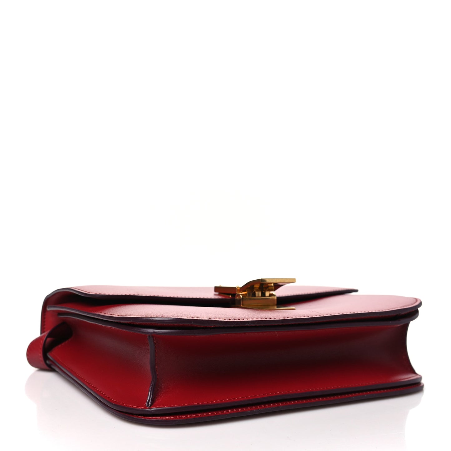 Box Cakfskin Medium Classic Box Flap Bag Red