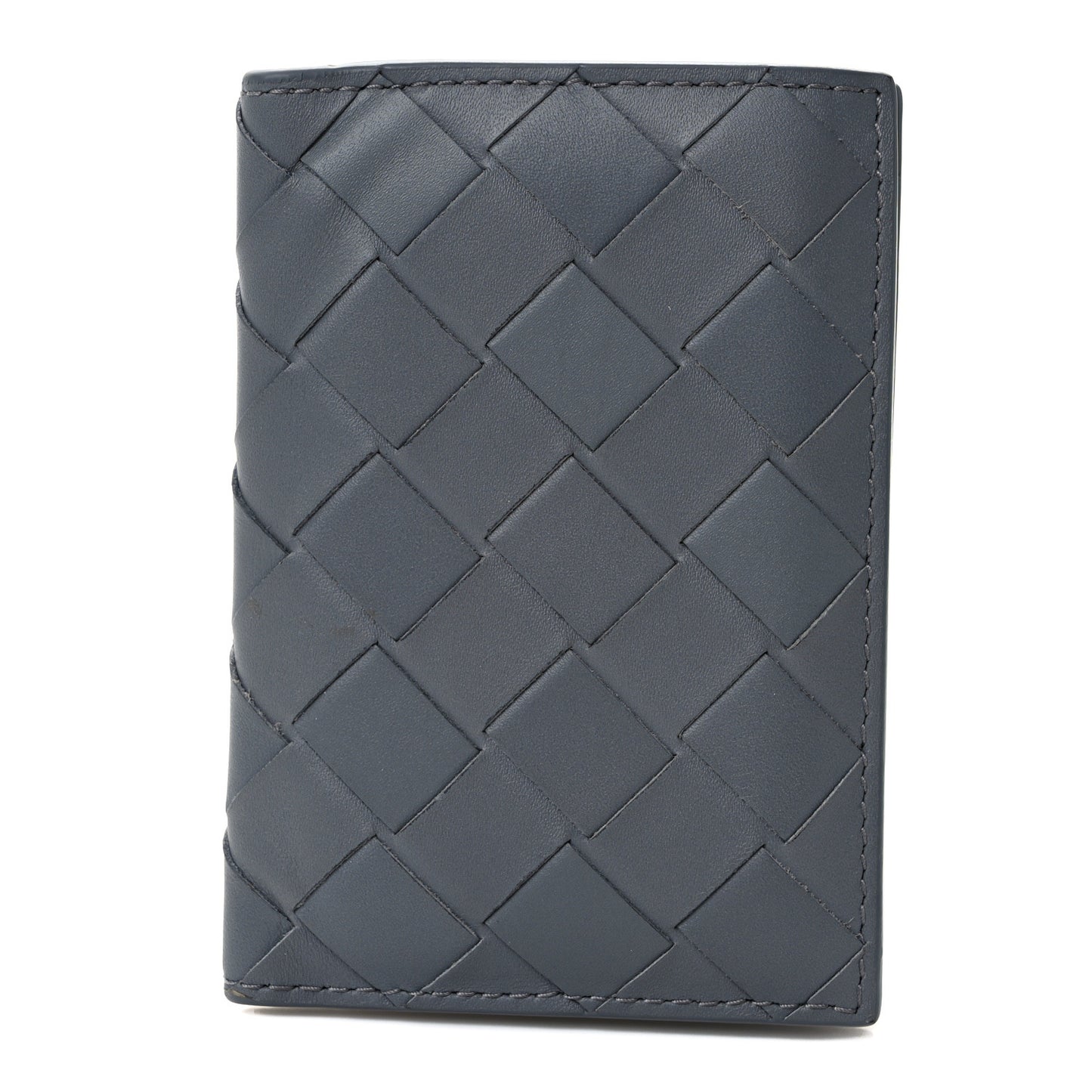 Nappa Maxi Intrecciato Bi-Fold Card Holder Thunder