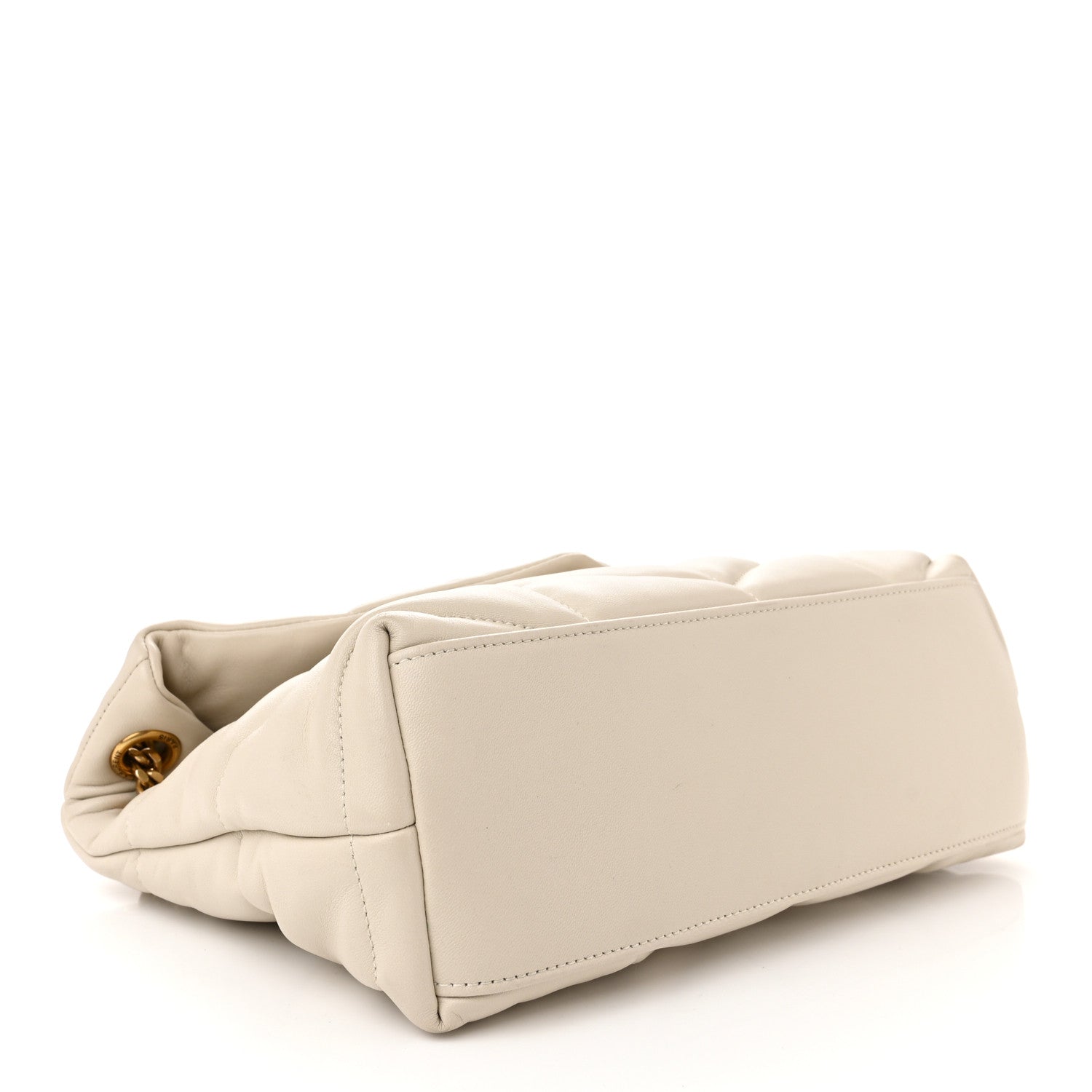 Saint Laurent Lambskin Quilted Small Loulou Puffer Monogram Chain Satchel Crema Soft 4 of 11