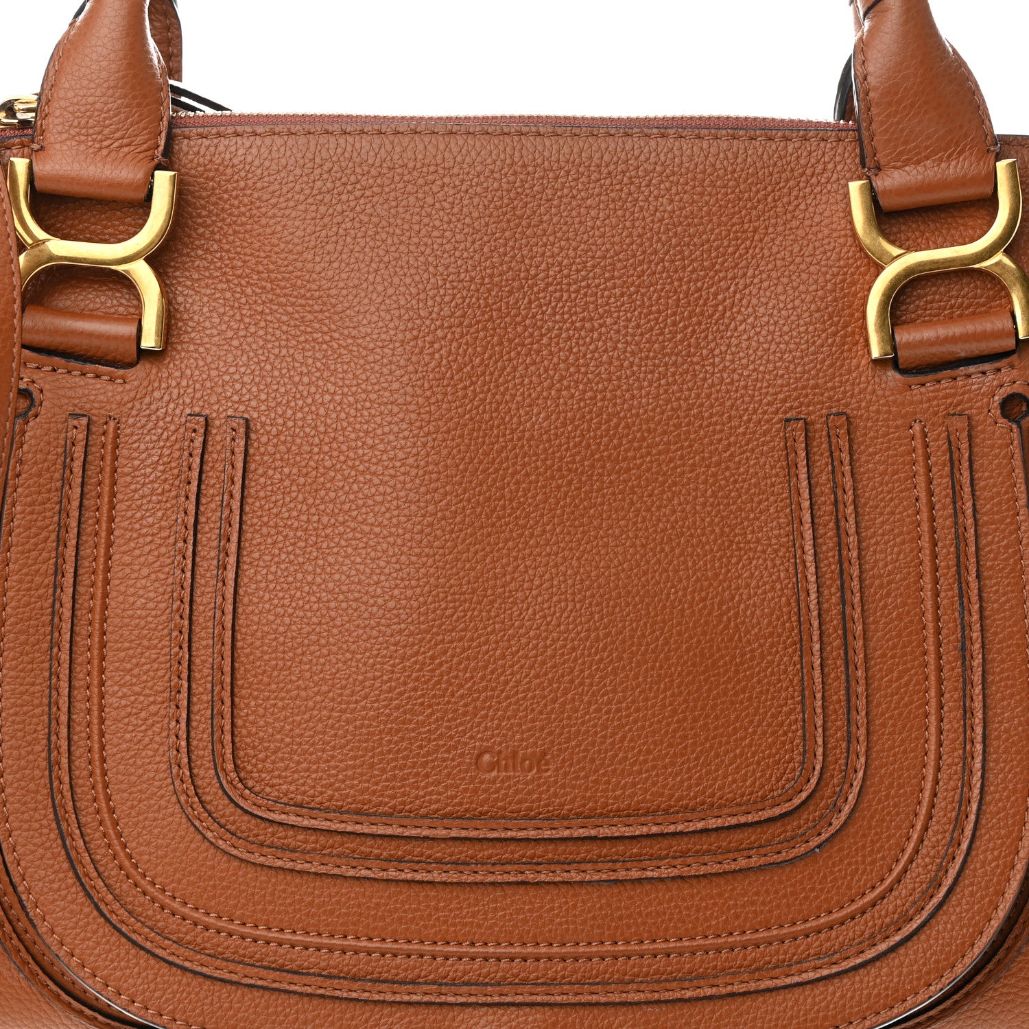 Chloe Calfskin Medium Marcie Satchel Tan 7 of 10