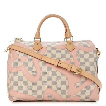 Louis Vuitton Damier Azur Tahitienne Speedy Bandouliere 30 Rose Ballerine 1 of 8