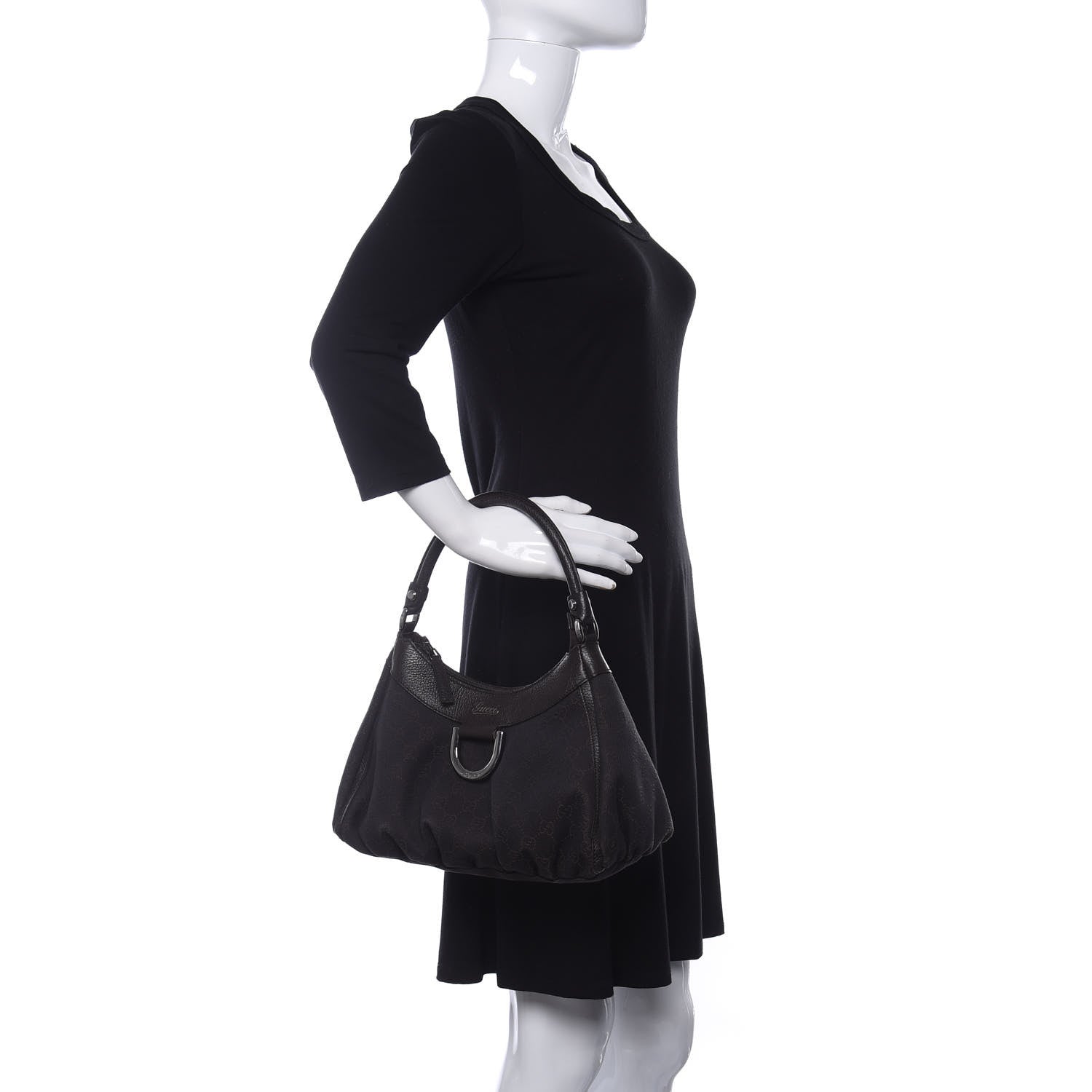 Gucci Monogram D Ring Hobo Dark Brown 2 of 12