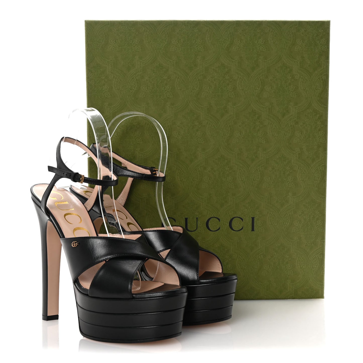 Malaga Kid Double G 150mm Platform Sandals 40 Black