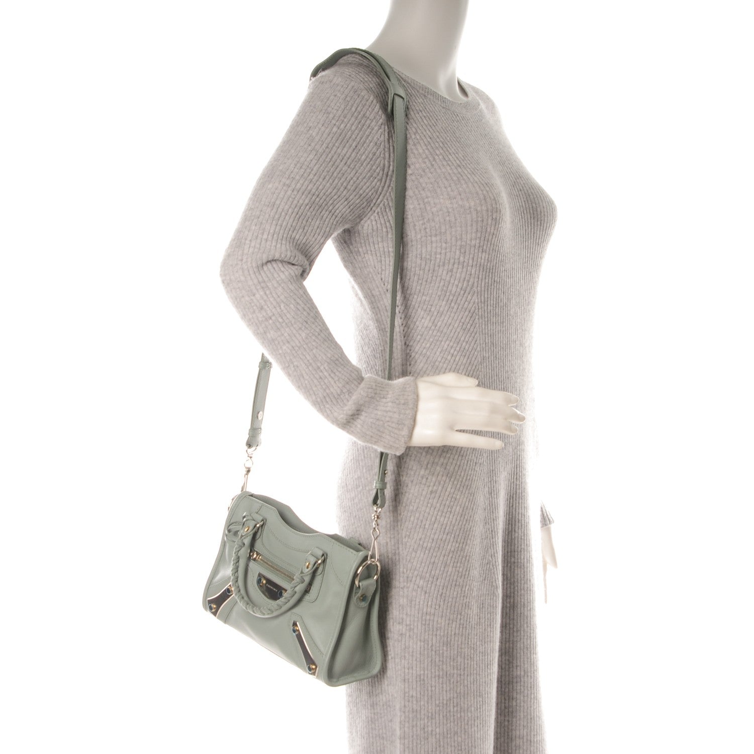 Balenciaga Veau Amp Plate Silver Hardware Mini City Vert Tilleul 2 of 7