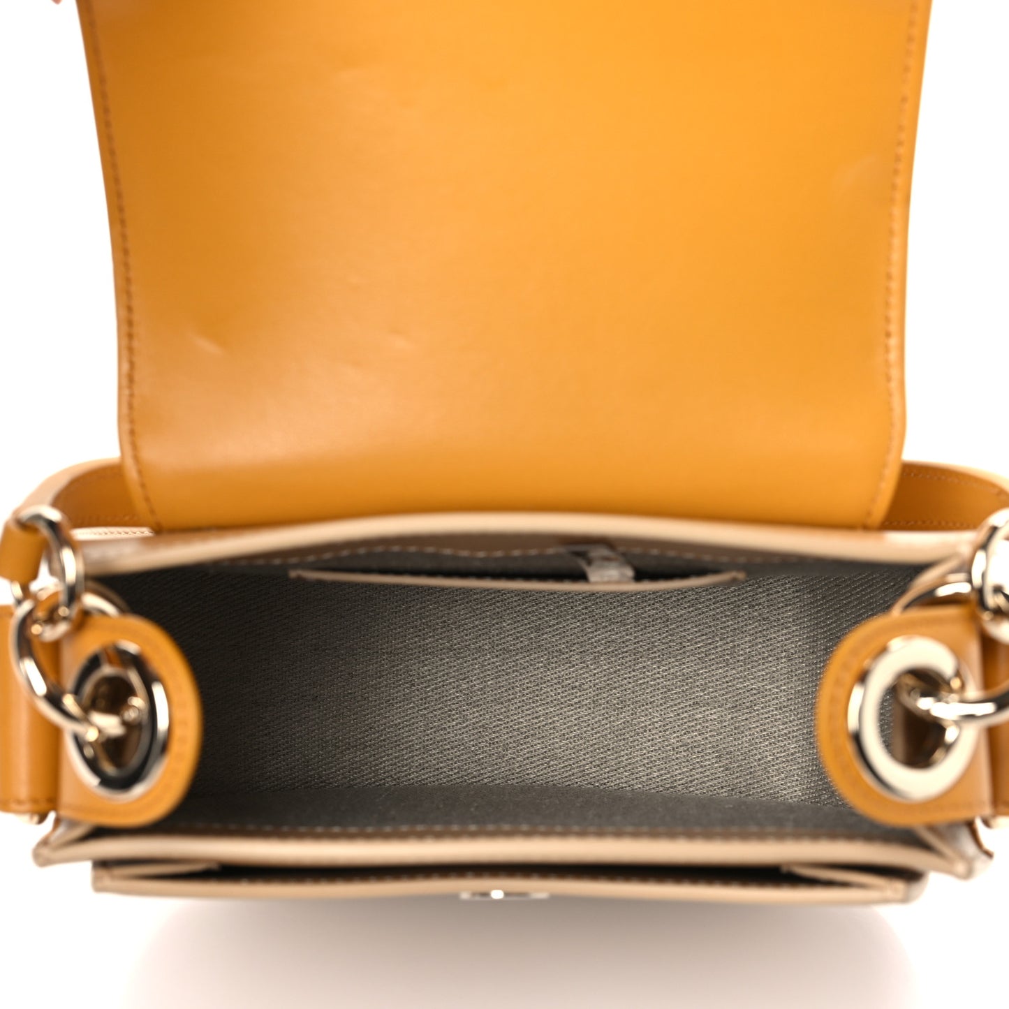 Calfskin Small Tess Bag Beige Burning Camel