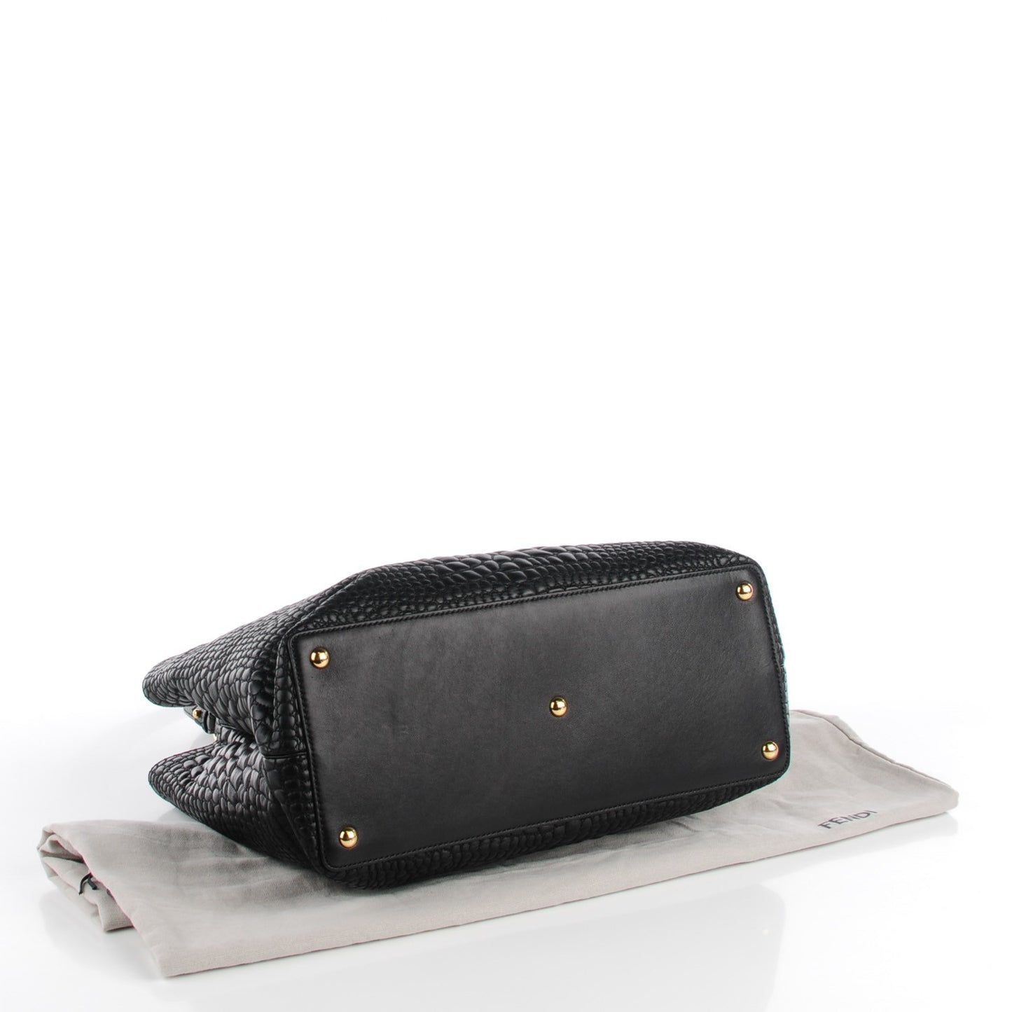 Nappa Crocodile Trapuntata Medium 2Jours Tote Black