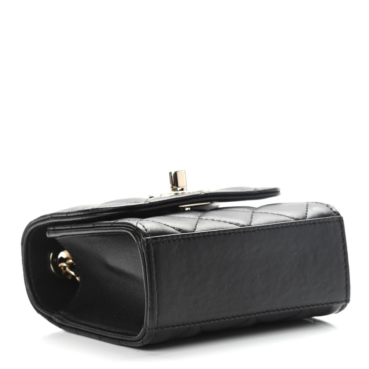Lambskin Quilted Mini Trendy CC Chain Wallet Black