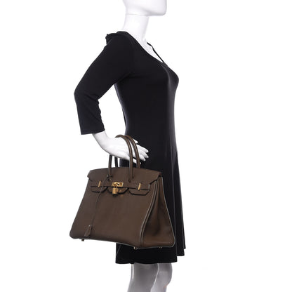 Hermes Chevre De Coromandel Birkin 35 Cafe 2 of 11