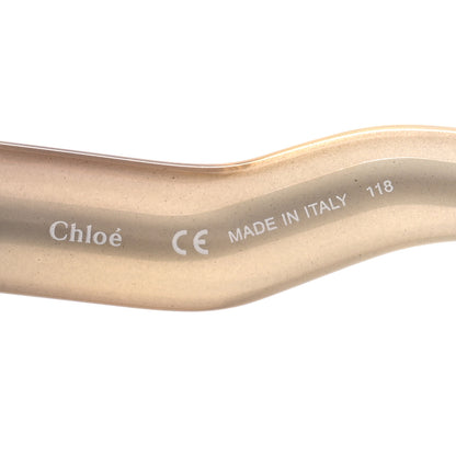 Chloe Oval Semi Transparent Qleo Sunglasses CE736SA Khaki 5 of 6