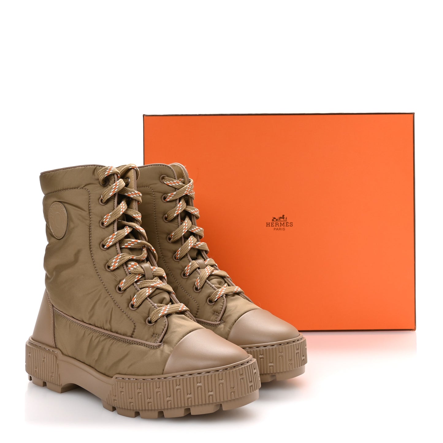 Calfskin Parachute Fresh Ankle Boots 38.5 Beige Sable