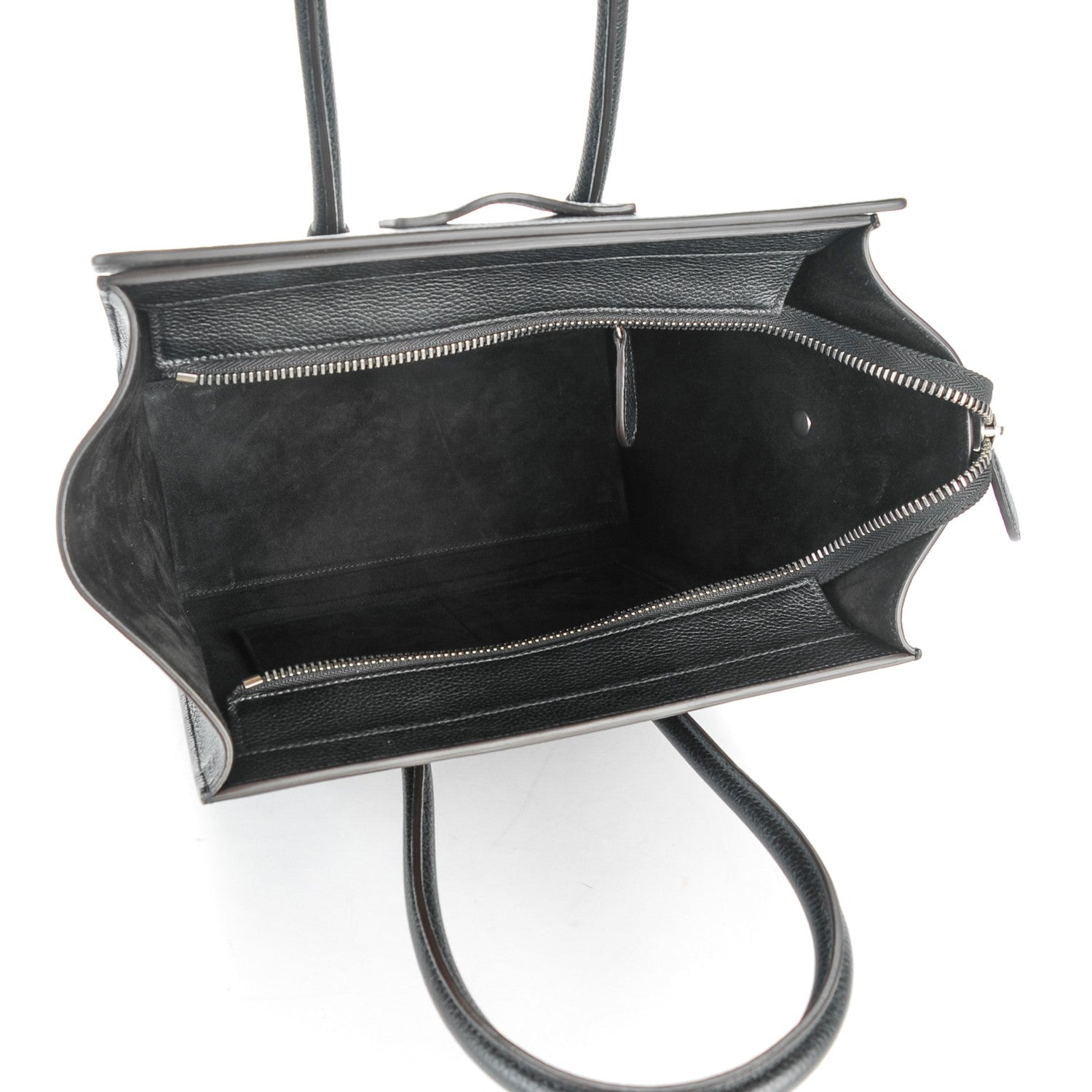 Celine Drummed Calfskin Micro Luggage Black 5 of 7