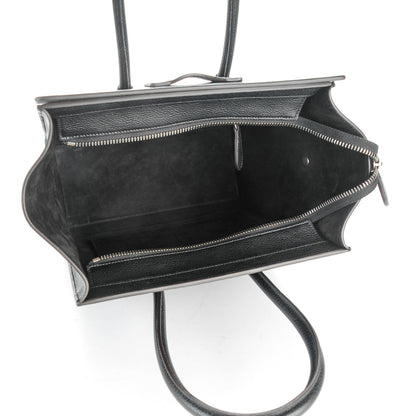 Celine Drummed Calfskin Micro Luggage Black 5 of 7