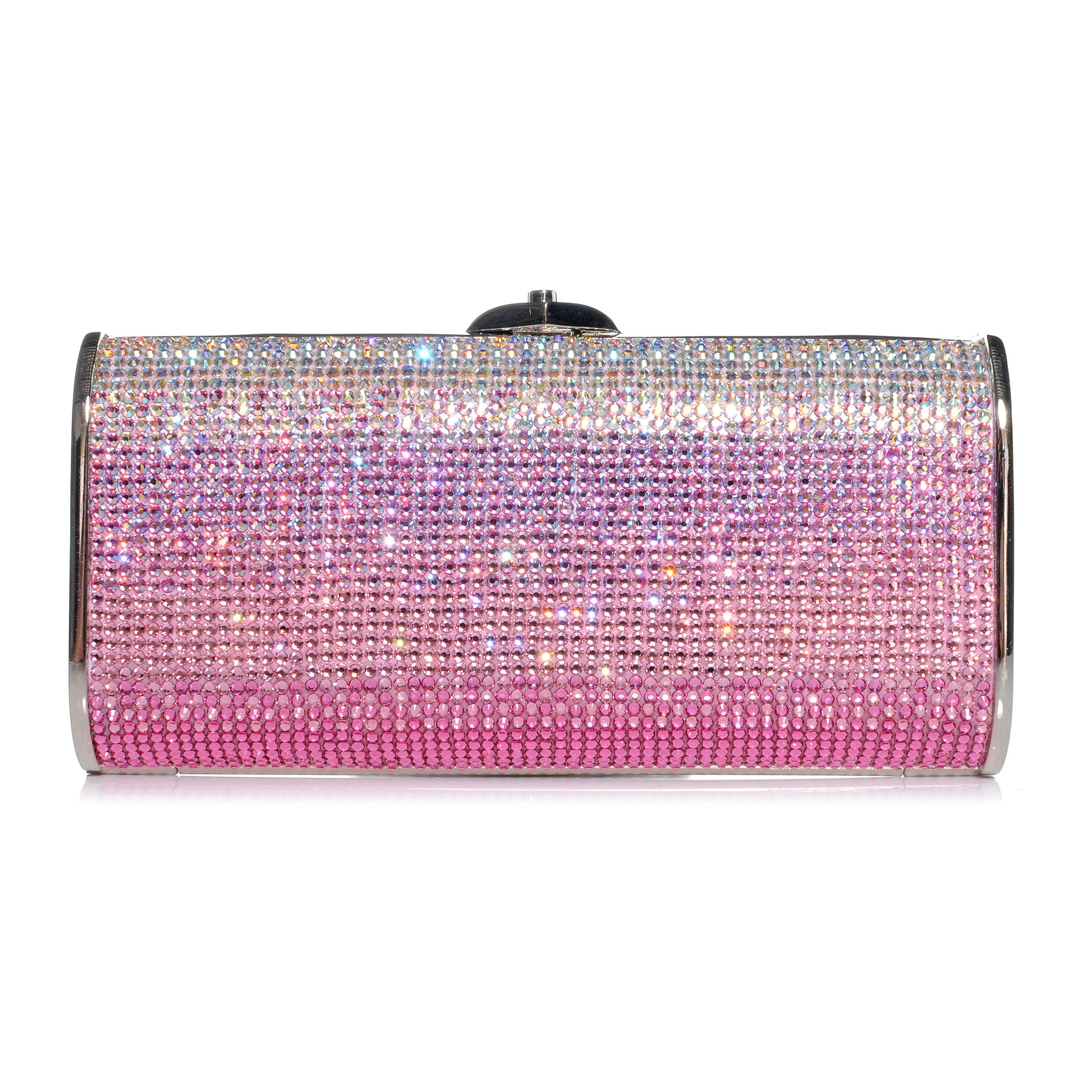 Judith Leiber Crystal Degrade Minaudiere Clutch Pink 1 of 7