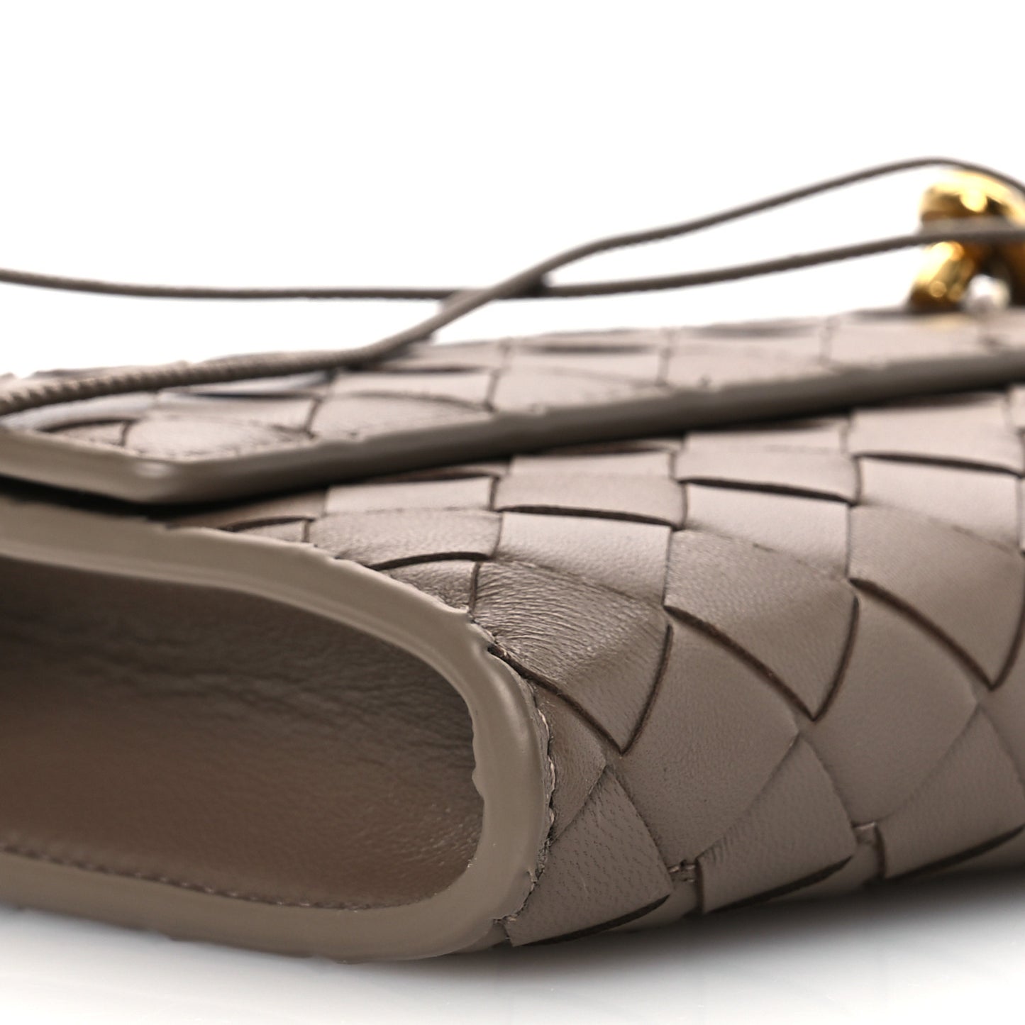 Nappa Intrecciato Long Andiamo Top Handle Clutch Pinecone