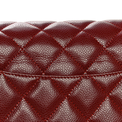Chanel Caviar Quilted Jumbo Double Flap Dark Red 19 of 20