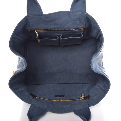 Prada Canvas Canapa Logo Tote Blue 6 of 13