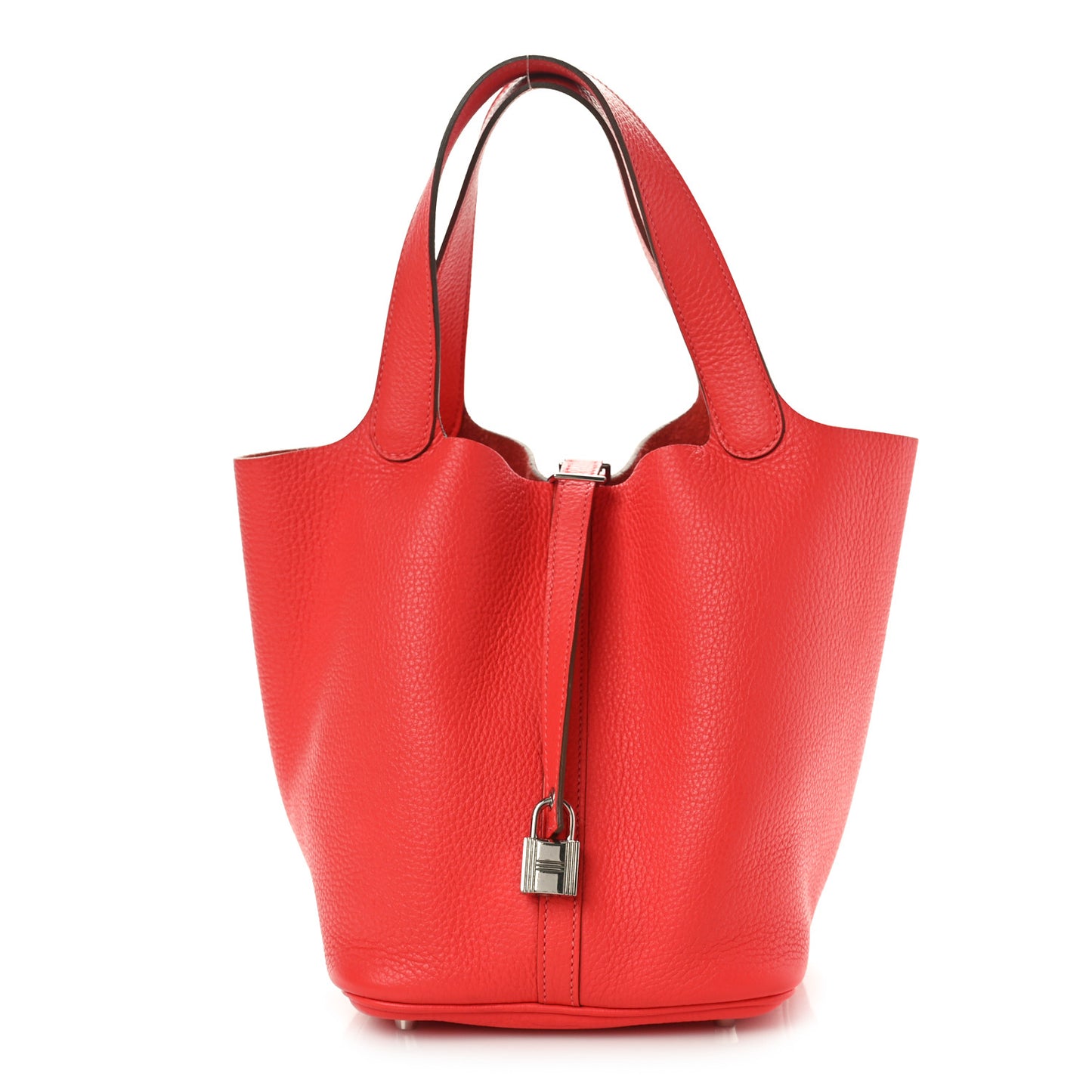 Taurillon Clemence Picotin Lock 22 MM Rouge Pivoine