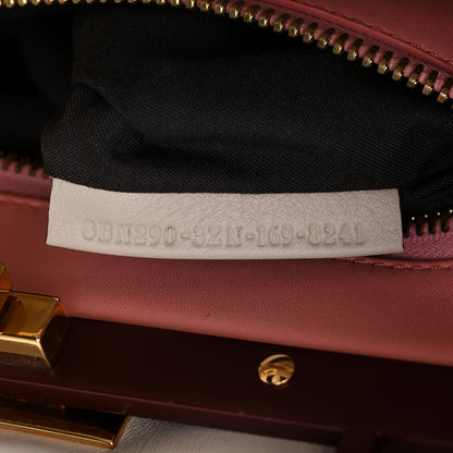 Fendi Vitello Seta Shiny Nappa Medium Peekaboo Iconic Satchel Grigio Polvere Bois de Rose 8 of 13