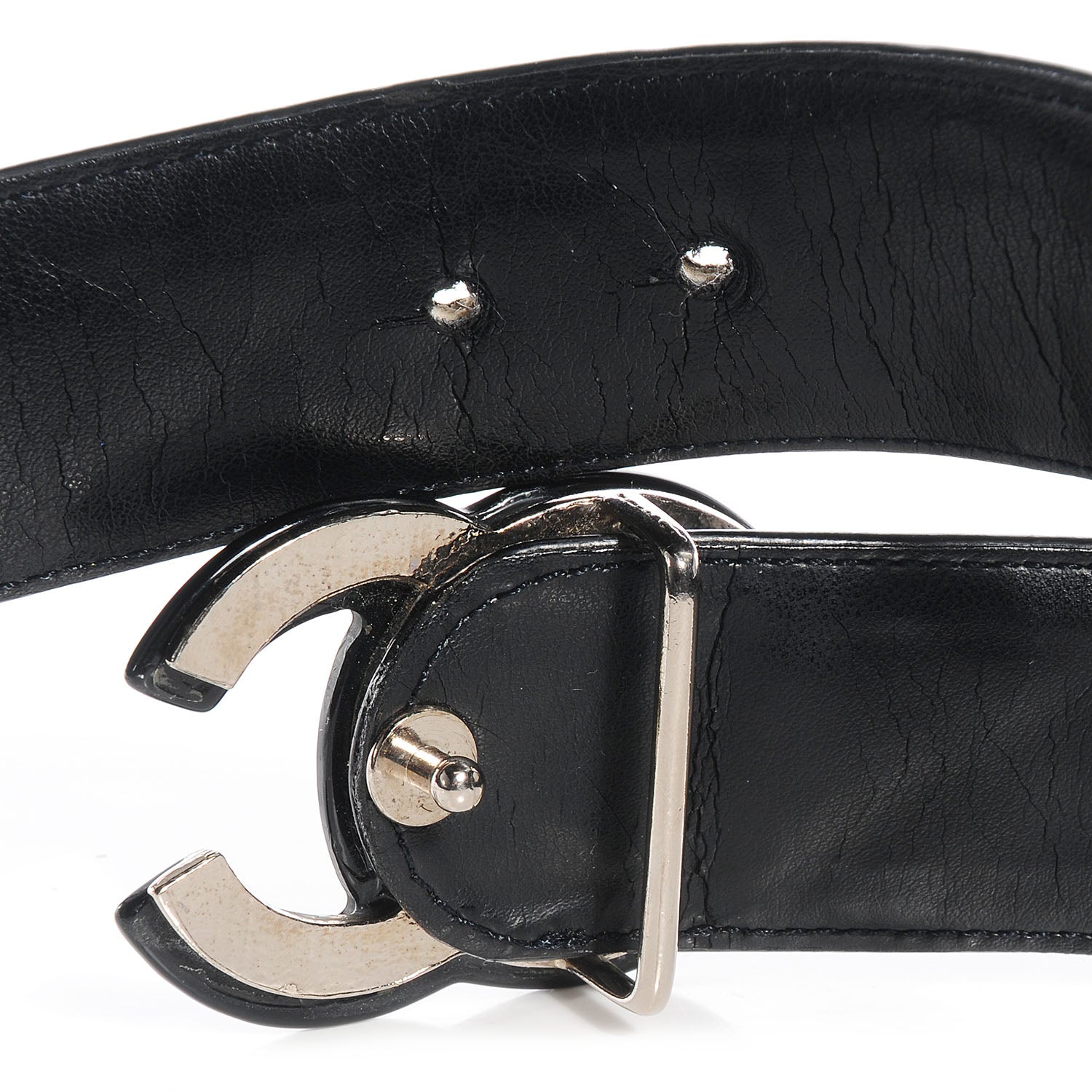 Chanel Patent Calfskin Quilted CC Belt 75 30 Black 4 of 8