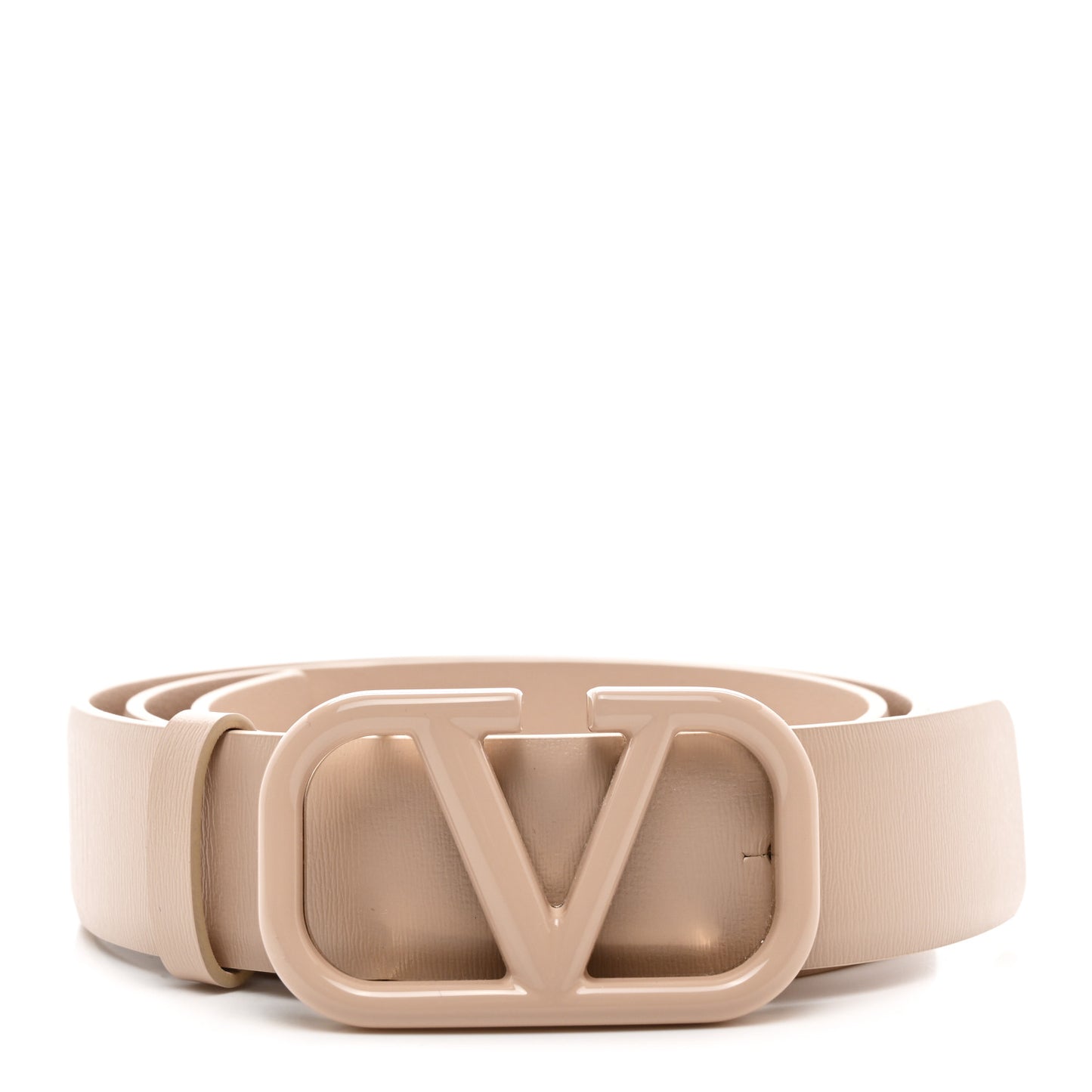 Glossy Calfskin Monochrome VLogo Belt 70 28 70 28 Rose Cannelle