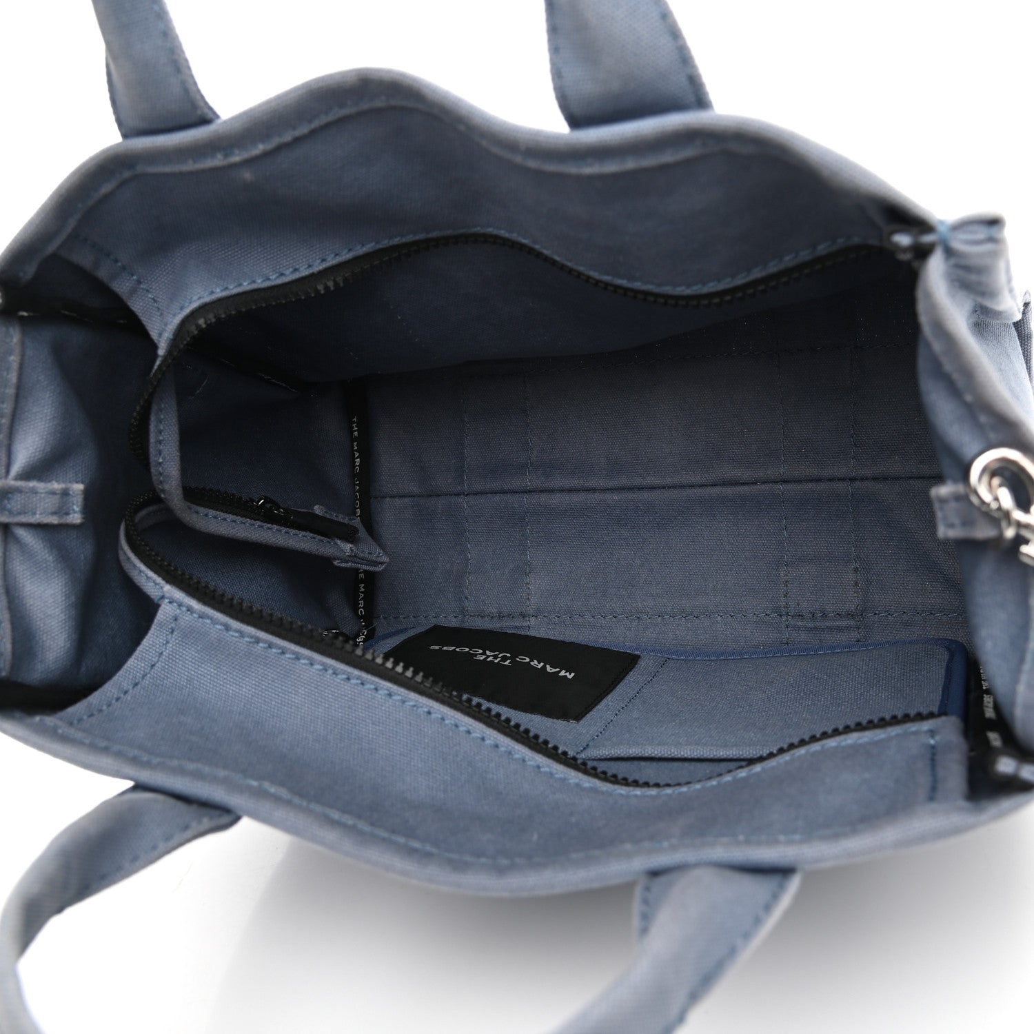 Marc Jacobs Cotton Canvas Medium The Traveler Tote Bag Blue Shadow 5 of 10