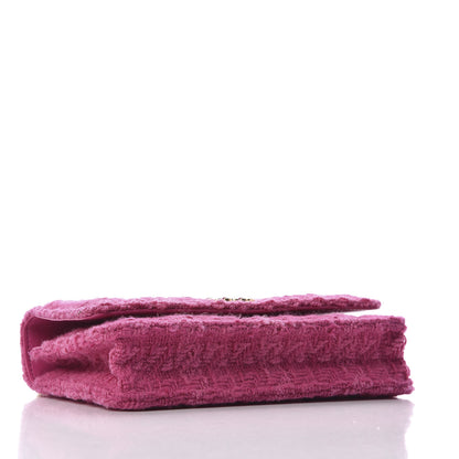 Chanel Wool Tweed Lambskin Quilted 19 Wallet On Chain WOC and Coin Purse Fuchsia 4 of 14