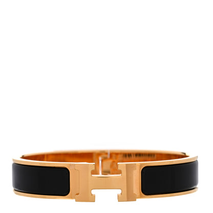 Hermes Enamel Narrow Clic Clac H Bracelet PM Black 1 of 4