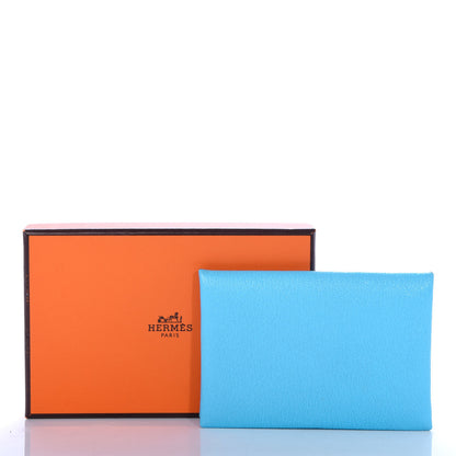 Hermes Chevre Mysore Calvi Card Case Bleu Celeste 7 of 7