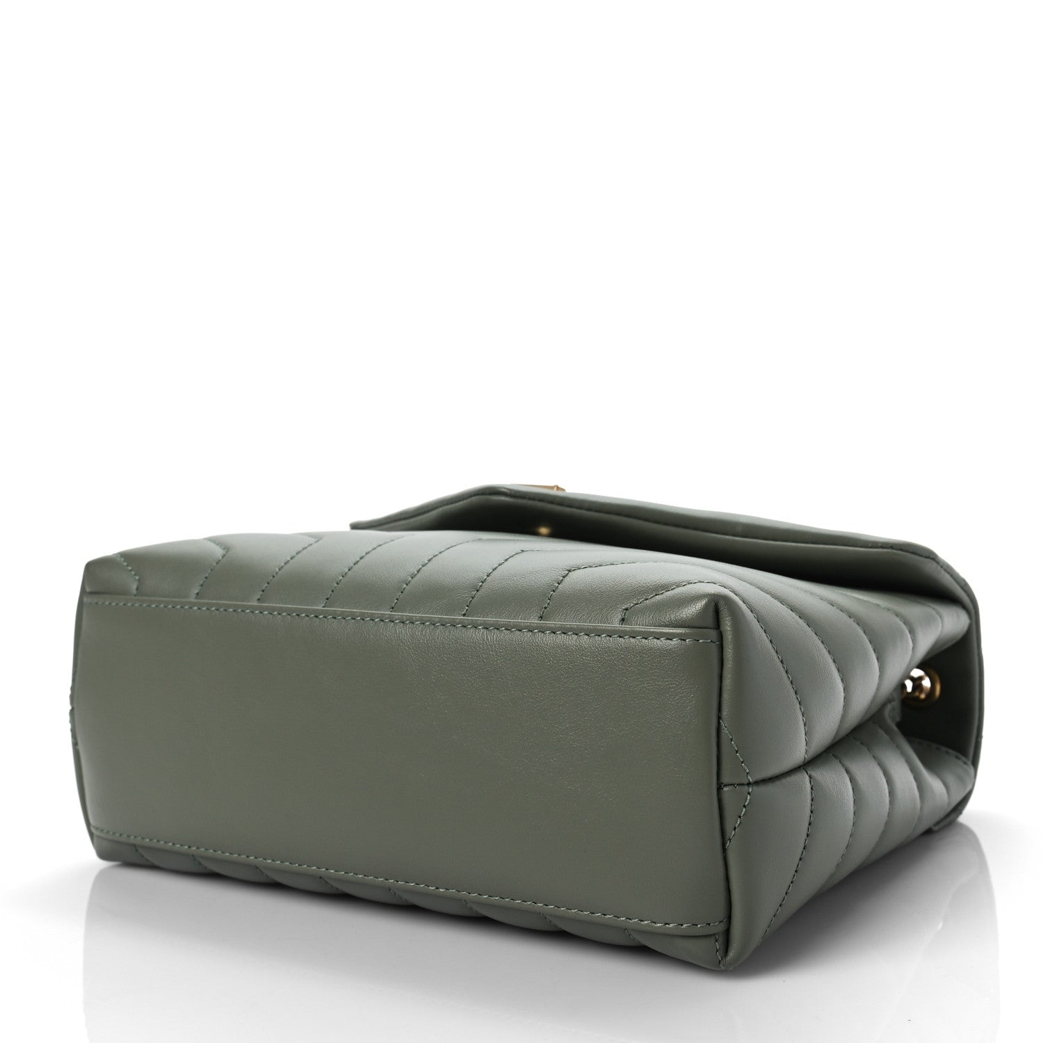 Saint Laurent Calfskin Y Quilted Monogram Small Loulou Chain Satchel Light Sage 7 of 7