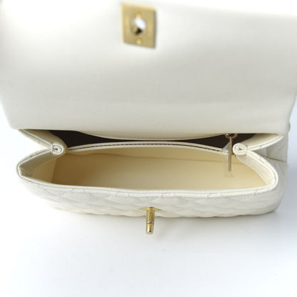 Chanel Caviar Lizard Quilted Mini Coco Handle Flap White 5 of 10