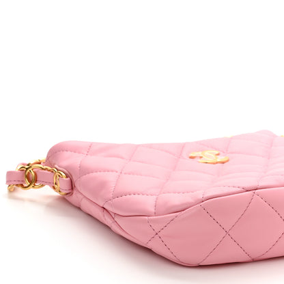 Chanel Lambskin Quilted CC Links Hobo Light Pink 9 of 11