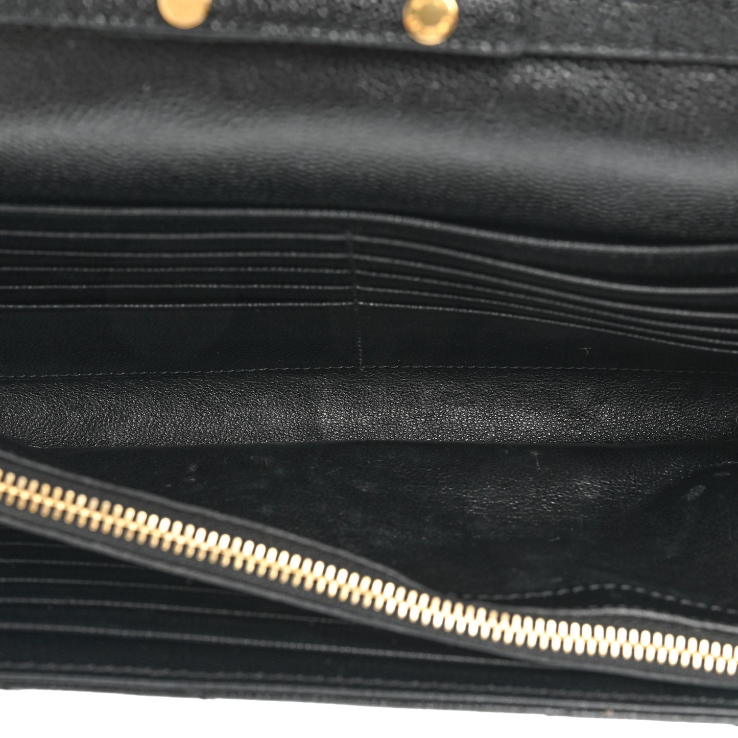 Grain De Poudre Matelasse Chevron Monogram Chain Wallet Black
