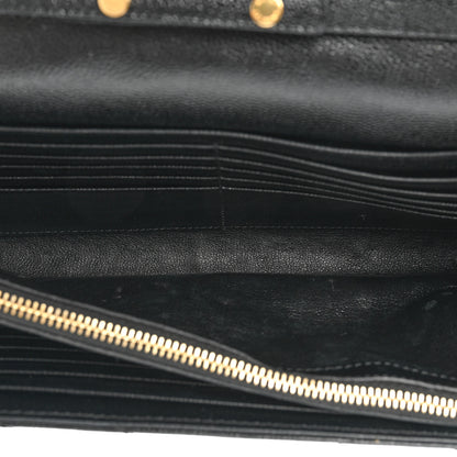 Saint Laurent Grain De Poudre Matelasse Chevron Monogram Chain Wallet Black 7 of 17