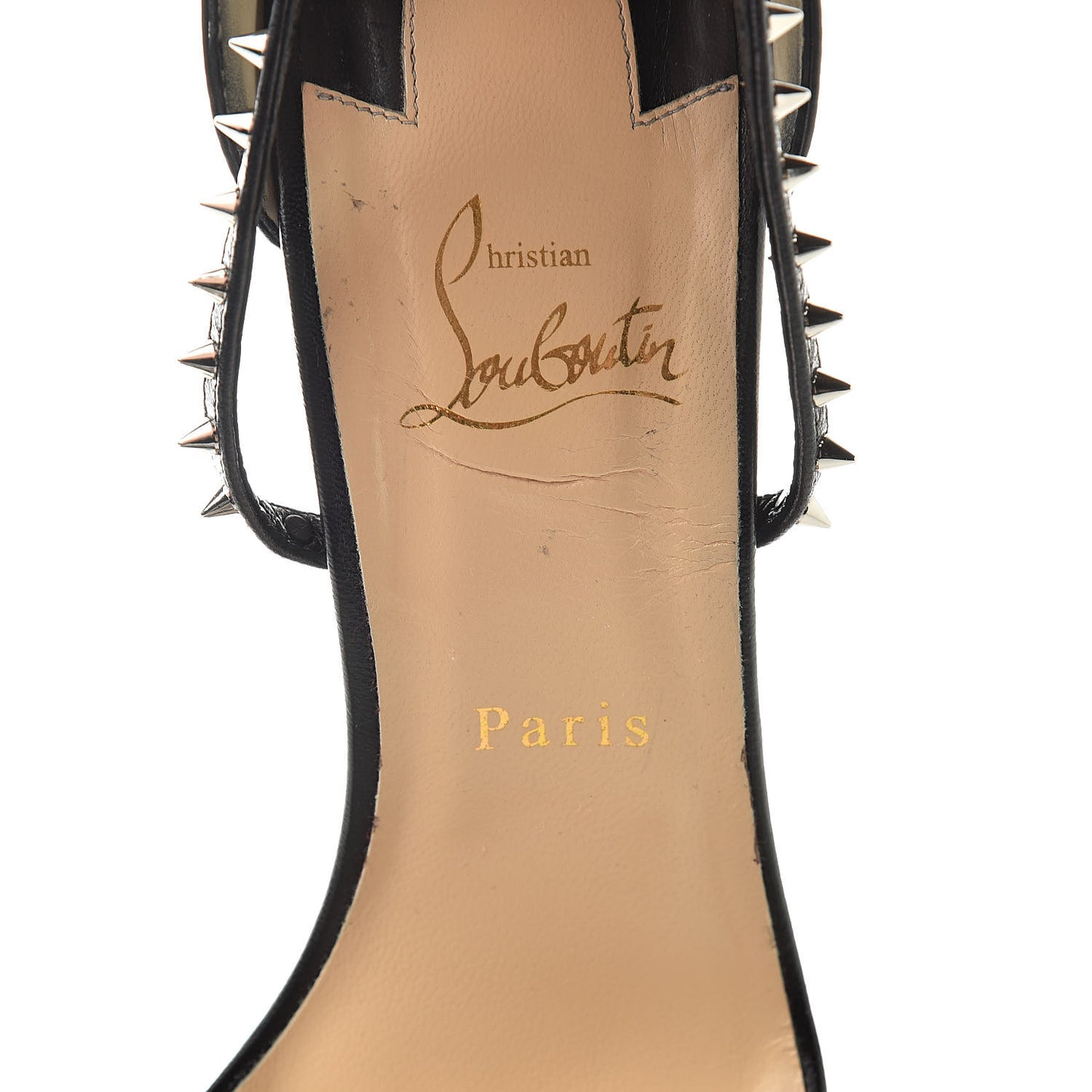 Calfskin Choca Spikes 100 Sandals 41 Black
