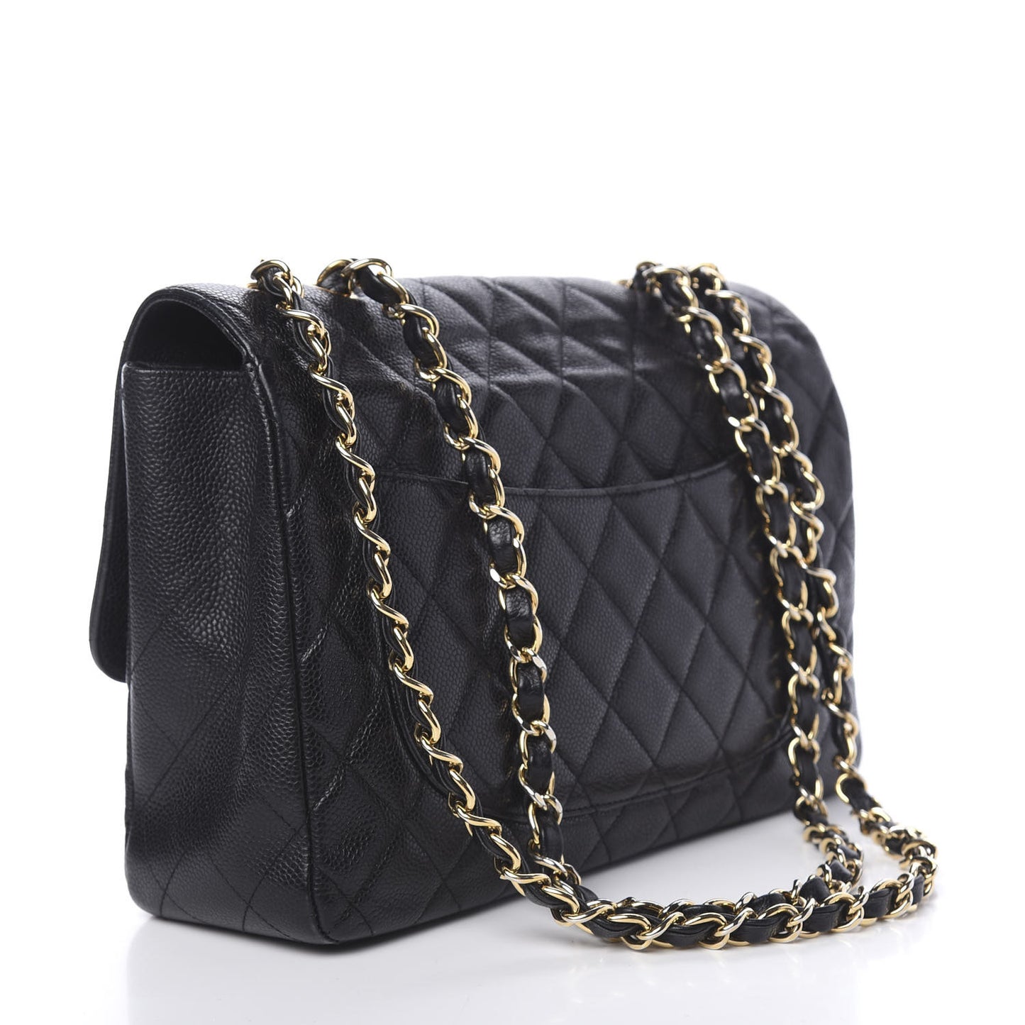 Caviar Quilted Jumbo Single Flap Black