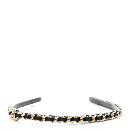 Chanel Metal Lambskin CC Turnlock Chain Headband Gold Black 3 of 6