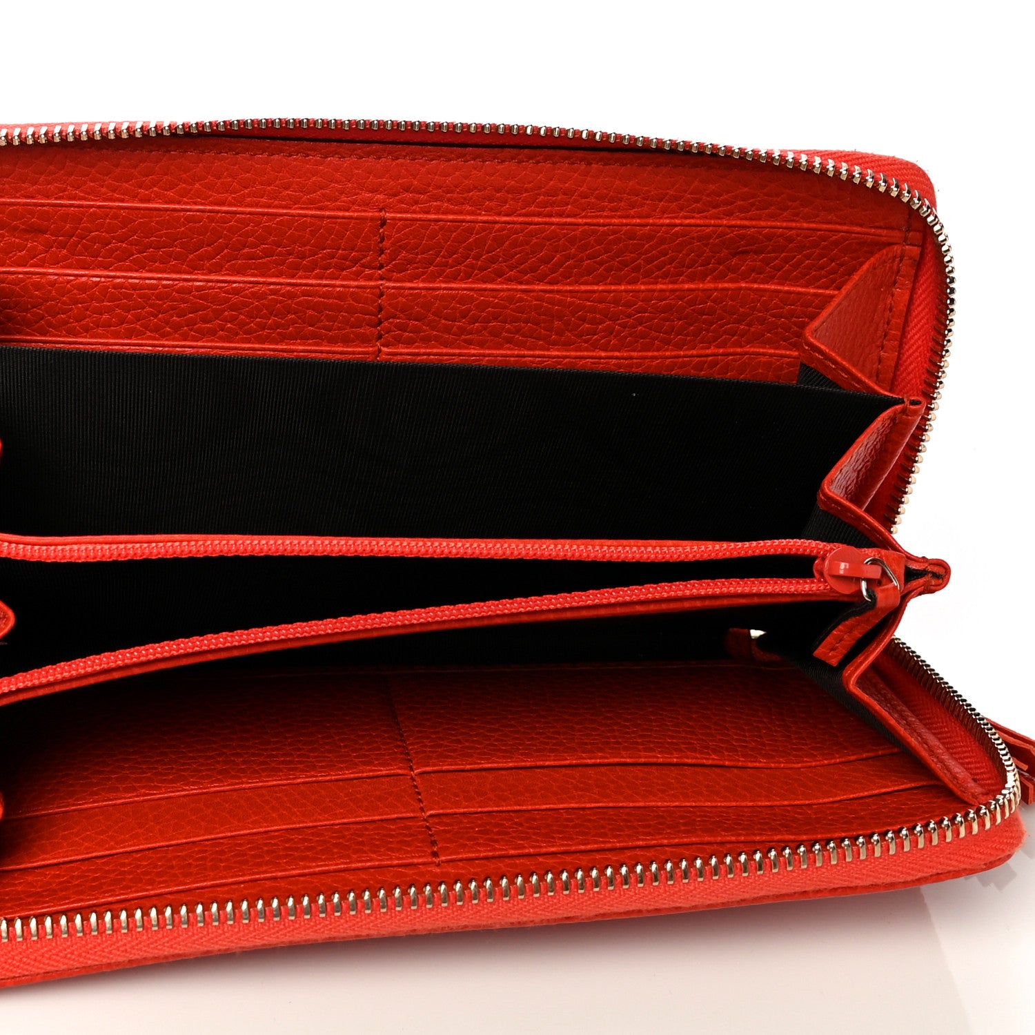 Gucci Pebbled Calfskin Soho Zip Around Wallet Sun Orange 7 of 10