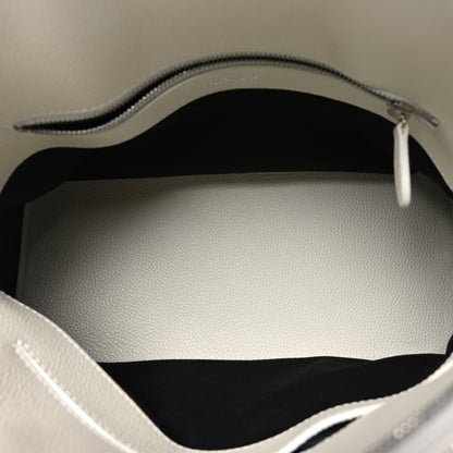 Balenciaga Grained Calfskin Logo S Ville Top Handle Bag White Black 6 of 10