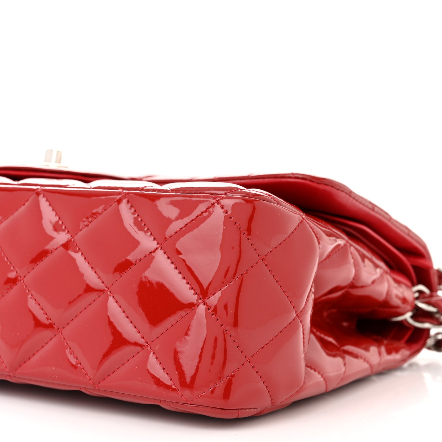 Patent Quilted Jumbo Double Flap Red