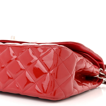 Chanel Patent Quilted Jumbo Double Flap Red 10 of 12