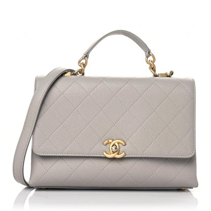 Chanel Grained Calfskin Small Stitched Flap Grey 1 of 11