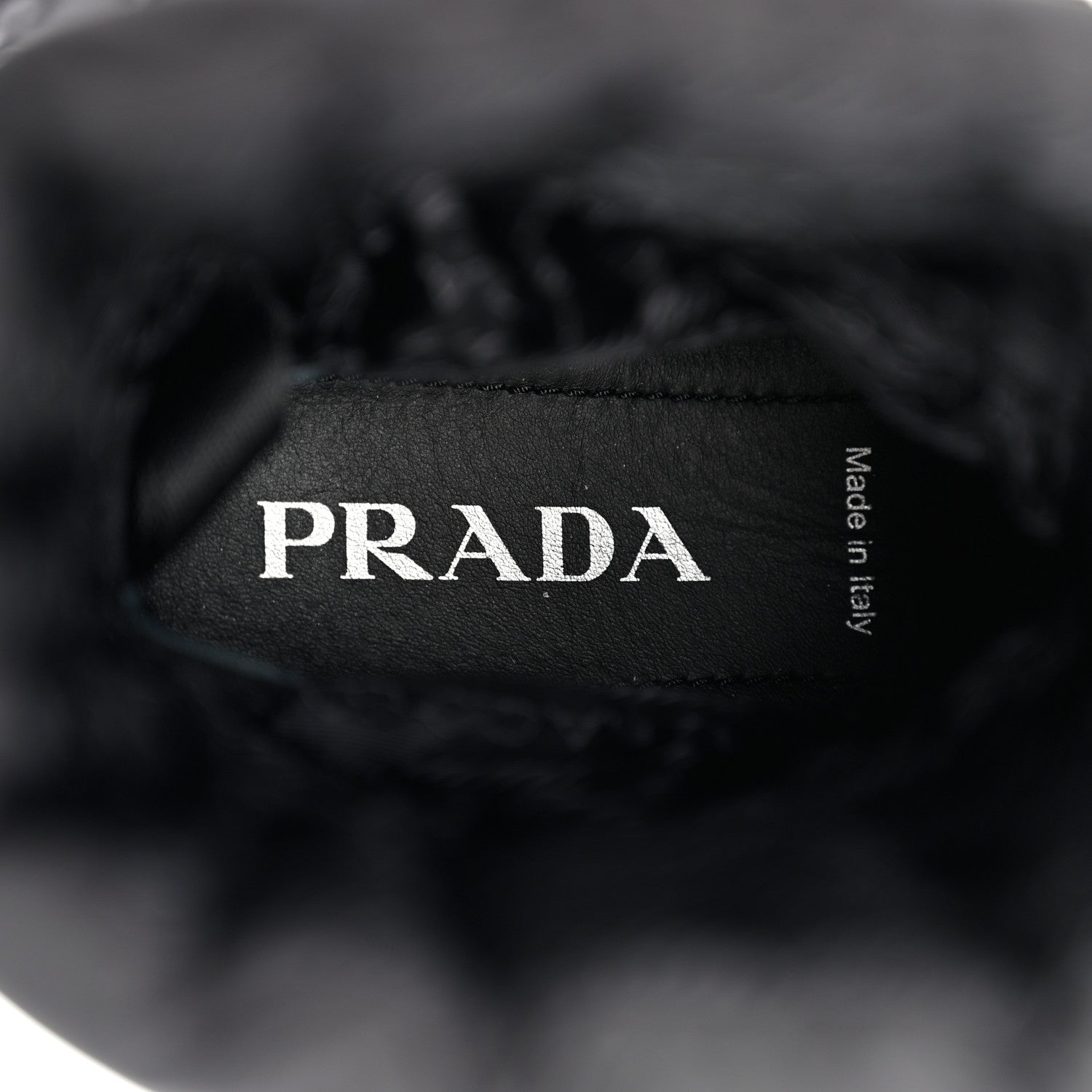 Prada Re-Nylon Piuma Triangle Logo Padded Drawcord 20mm Snow Boots 36 Black 7 of 8