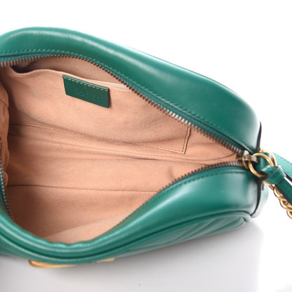 Gucci Calfskin Matelasse Small GG Marmont Chain Shoulder Bag Emerald Green 6 of 8