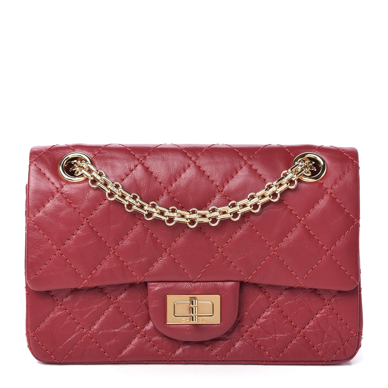 Chanel Aged Calfskin Quilted 2.55 Reissue Mini Flap Red 1 of 10