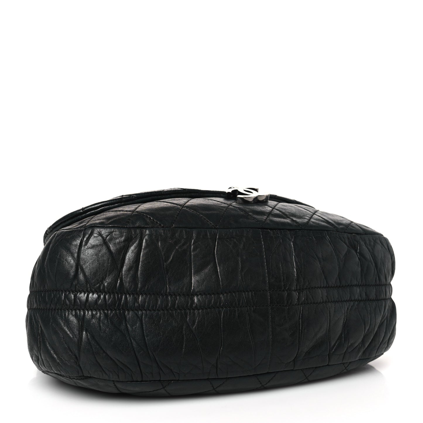 Lambskin Quilted Small Sharpei Flap Black