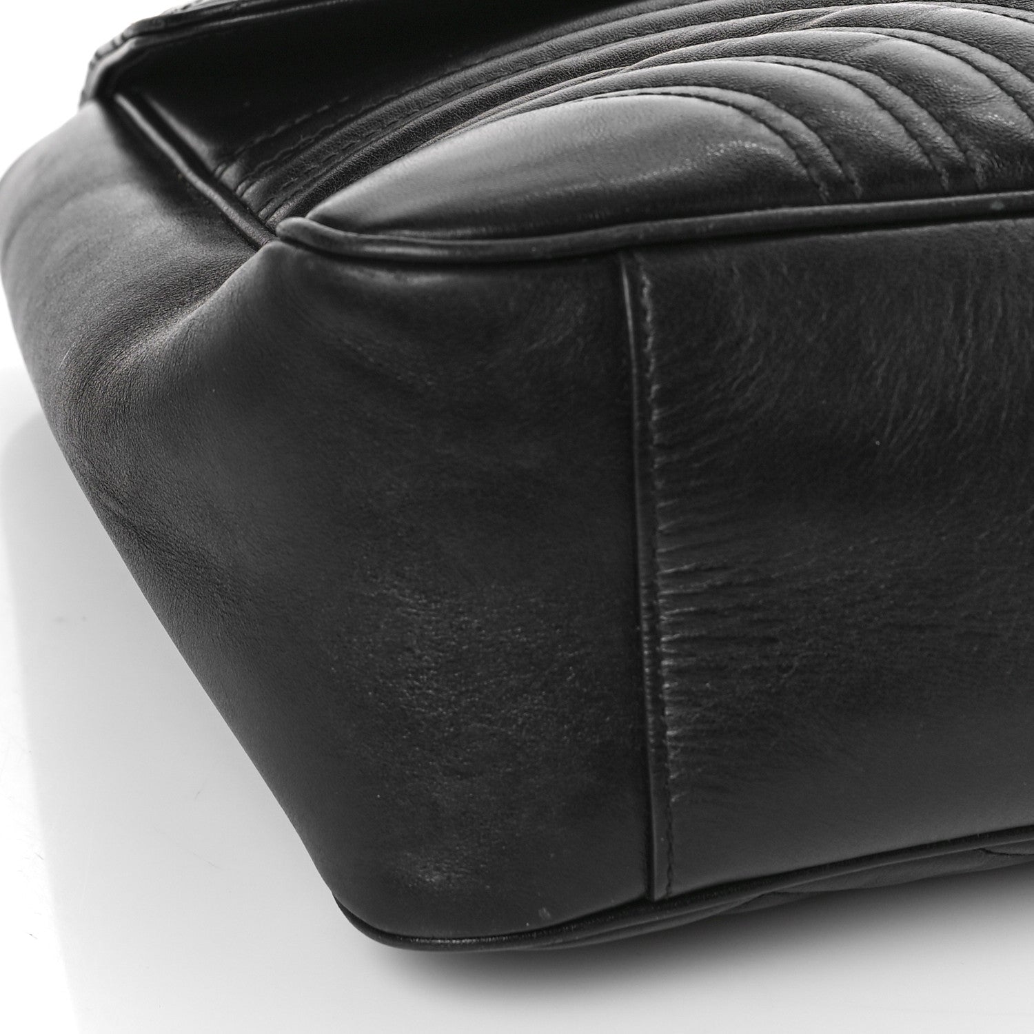 Gucci Calfskin Matelasse Large GG Marmont Shoulder Bag Black 8 of 16