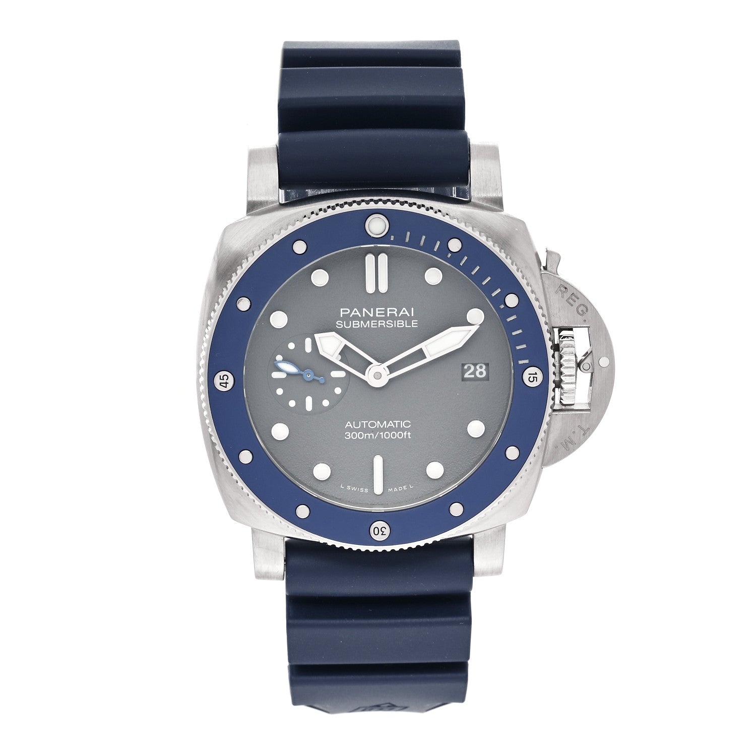 Panerai Stainless Steel Rubber 42mm Luminor Submersible Automatic Watch Blue PAM00959 1 of 5