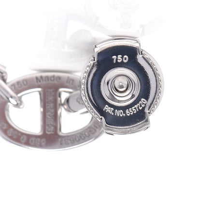 Hermes 18K White Gold Diamond PM Chaine D'Ancre Enchainee Earrings 5 of 6