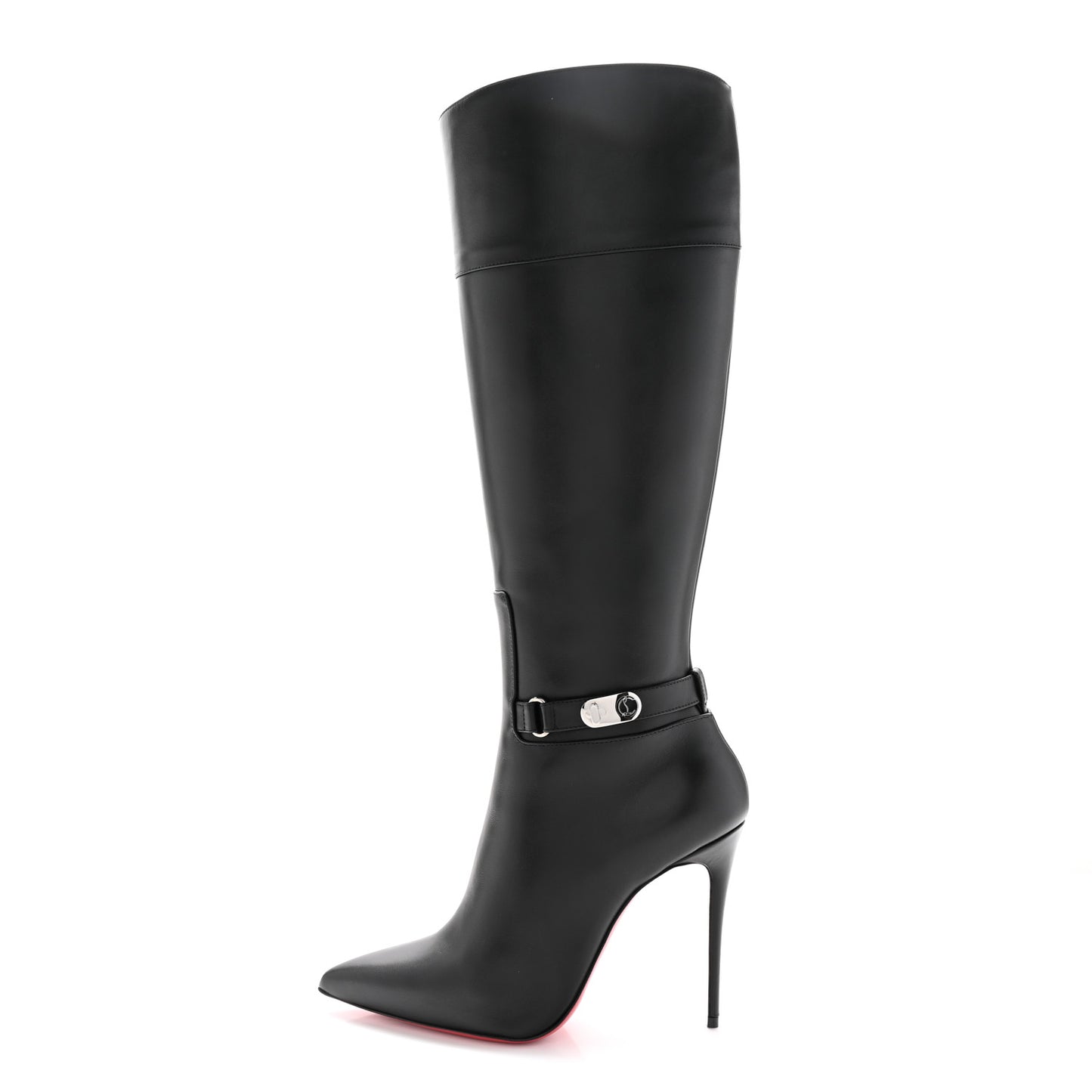 Calfskin Lock Kate Botta 100 Knee High Boots 38.5 Black