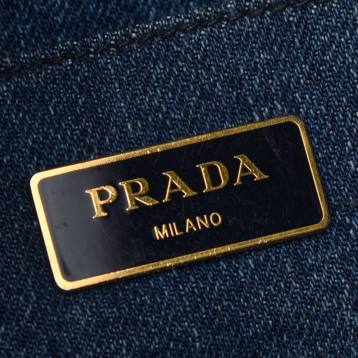 Denim Logo Tote Bleu